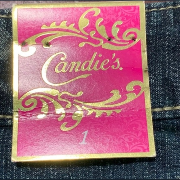 CANDIE’S Indigo Distressed Raw Hem Mini Skirt! - Picture 3 of 3